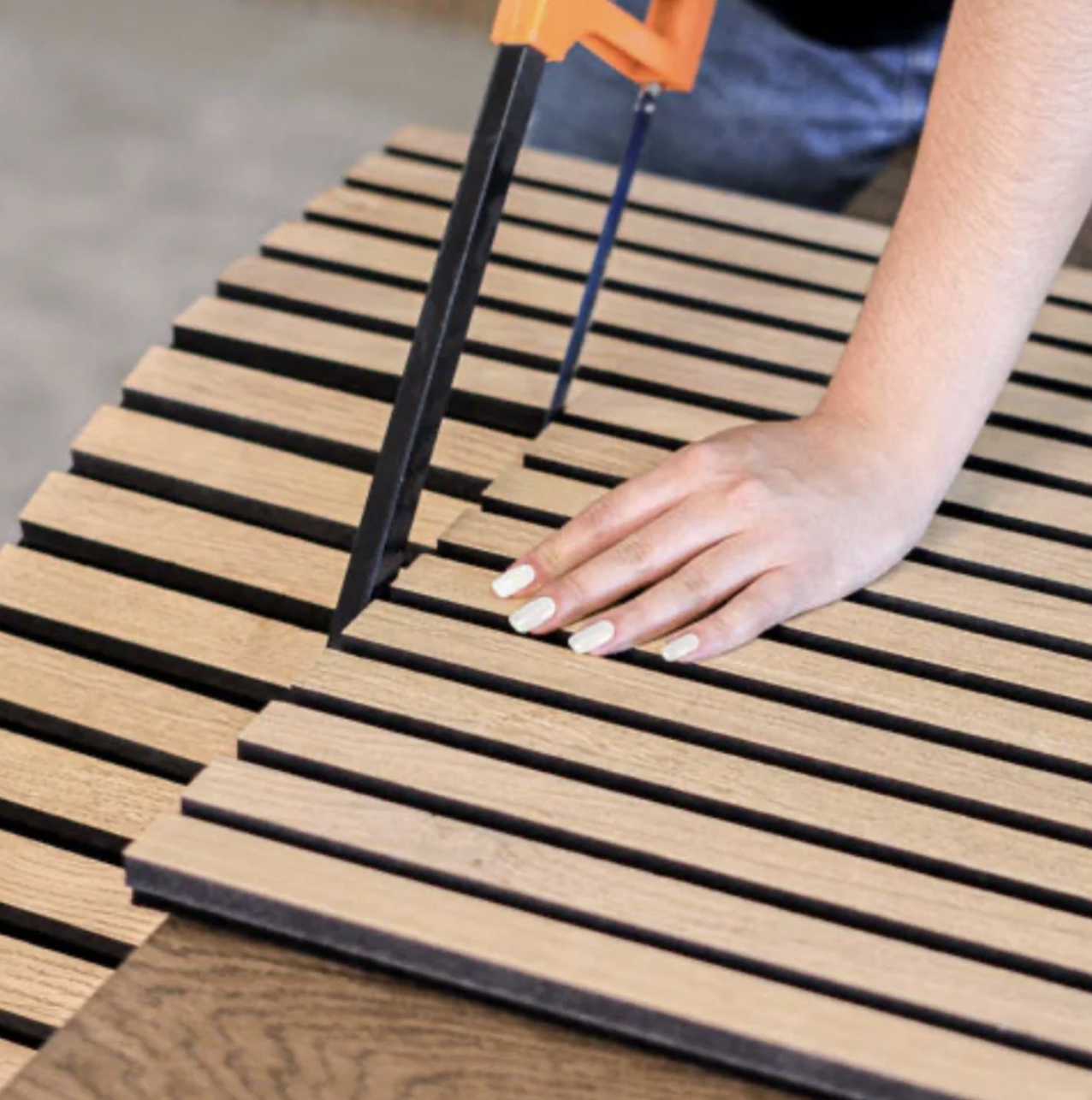 Cutting the wood panel to size
